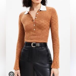 LOFT Brown Ribbed Women's Top
